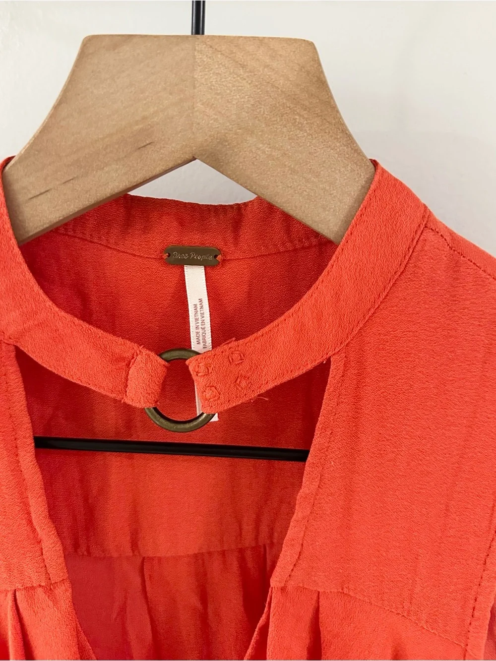 Free People Oh So Fine Choker Faux Wrap Sleeveless Top // Orange // XS
